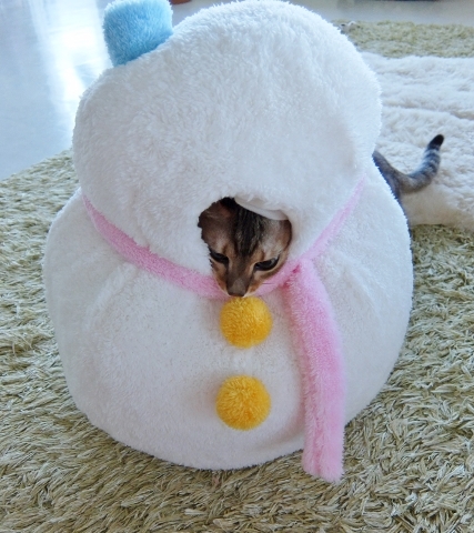 ペット用ホットカーペット もぐるみベッド ゆきだるま 猫 冬 ベッド ハウス
