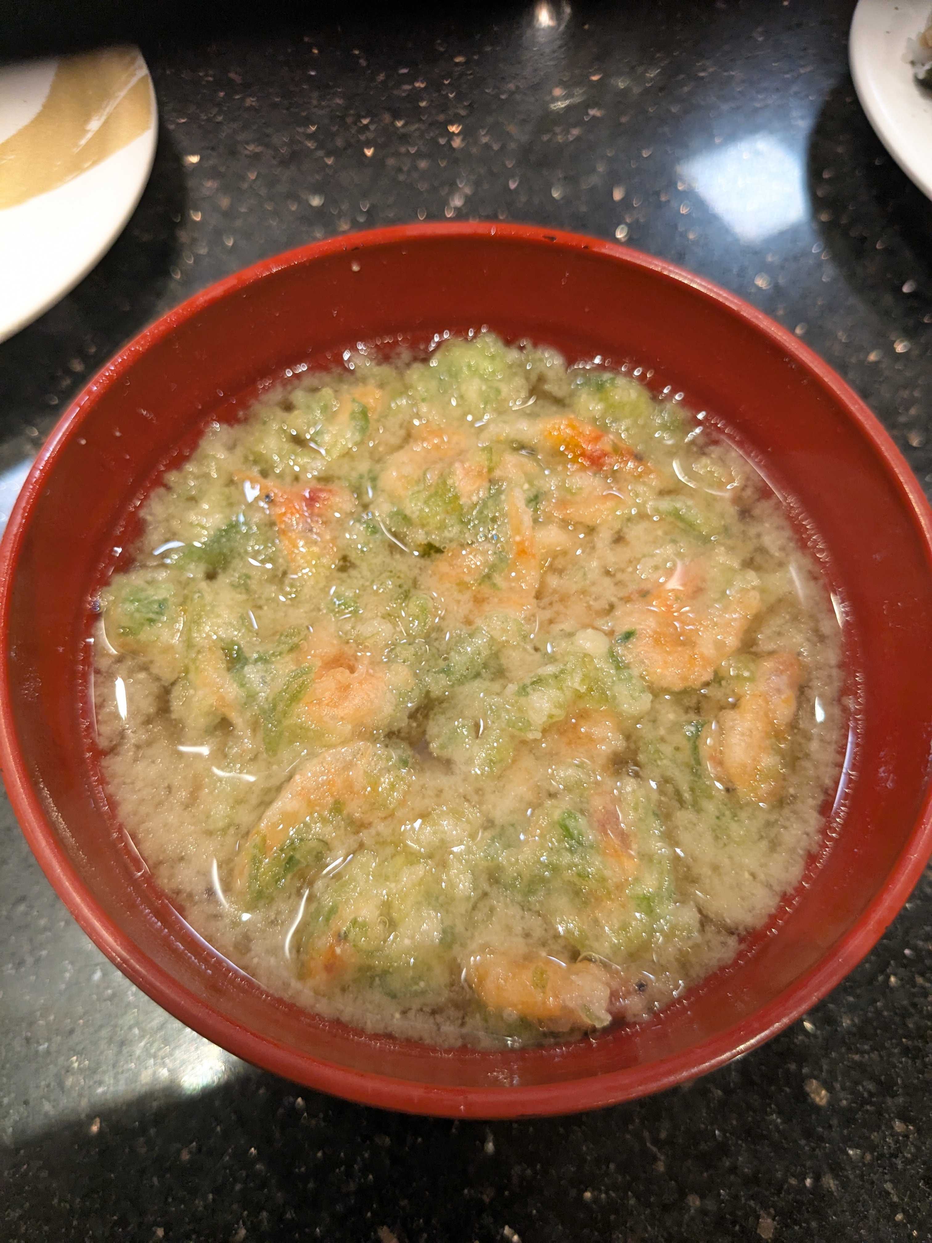 すし銚子丸 酒々井プレミアムアウトレット店 ランチ　桜海老のバラ天の味噌汁