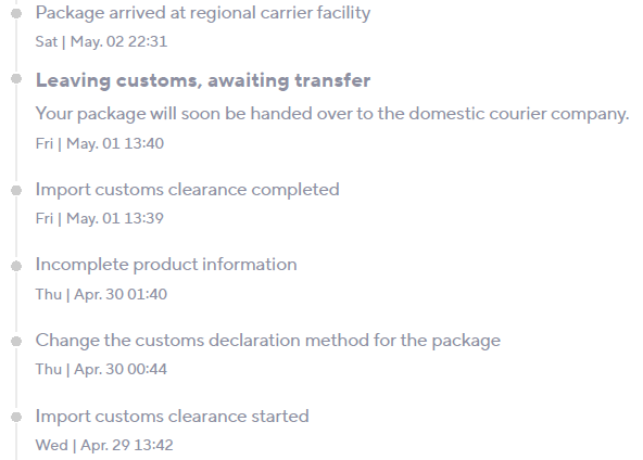 Aliexpress import: incomplete product information
