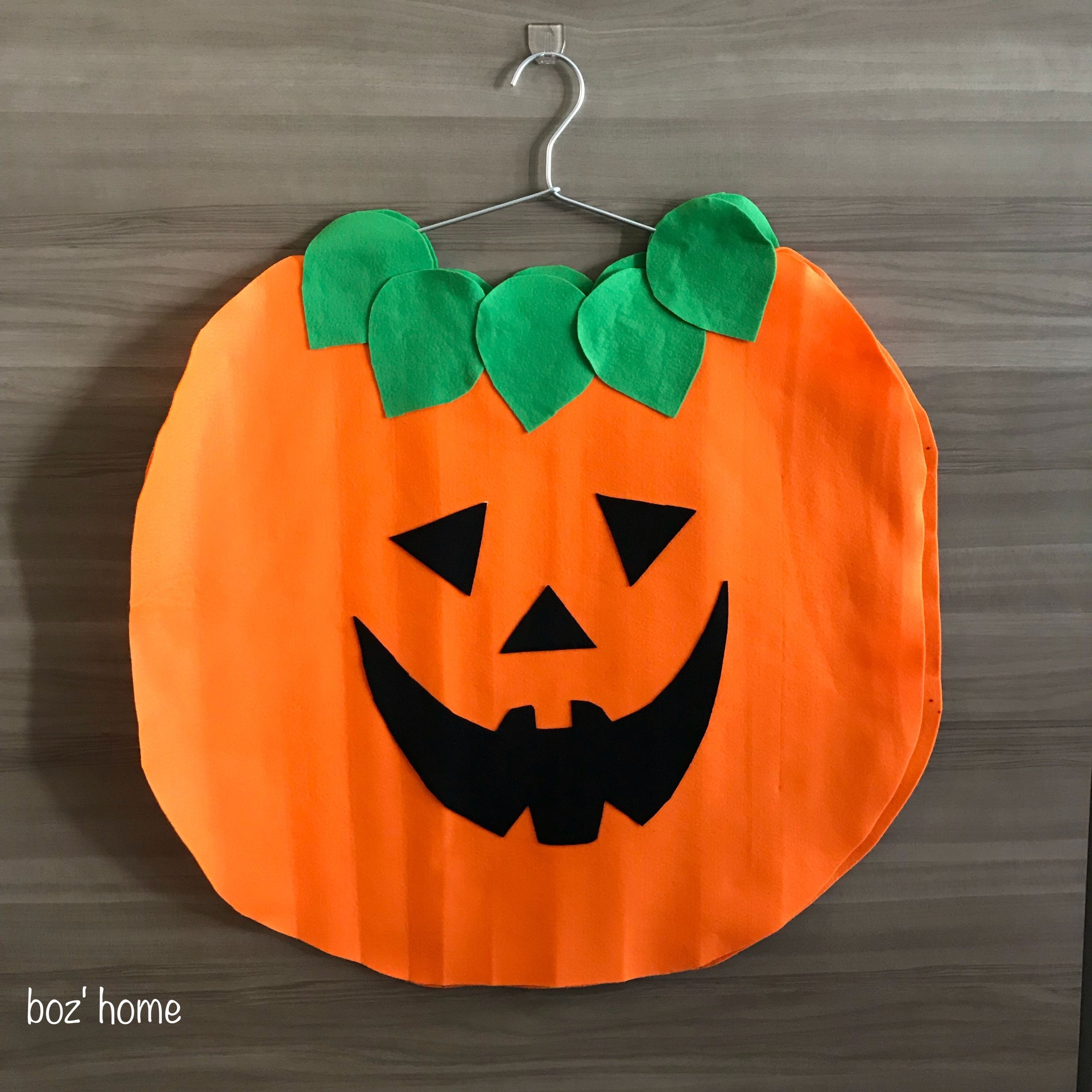 100均の材料でハロウィンの仮装を手作りしました かぼちゃ Boz Home 楽天ブログ