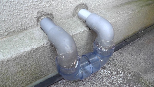 エアコン排水管の気密処理