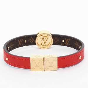 極美品 ルイヴィトン ブラスレ LVブルーム ブレスレット レッド レザー 赤 極美品 ルイヴィトン ブラスレ LVブルーム ブレスレット レッド レザー