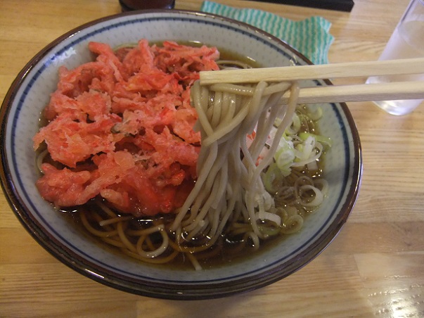 福そば＠人形町の天ぷらそば(紅生姜)２