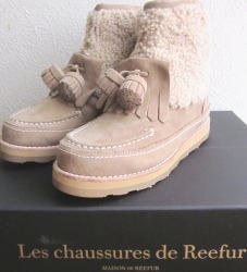 MAISON DE REEFUR 牛革×ベビーラムブーツ ベージュ 22.5cm 42000円→50%OFF 21000円 送料込ZOZOTOWN3.JPG