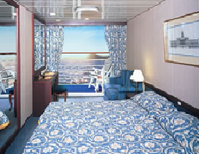 海側バルコニー付船室