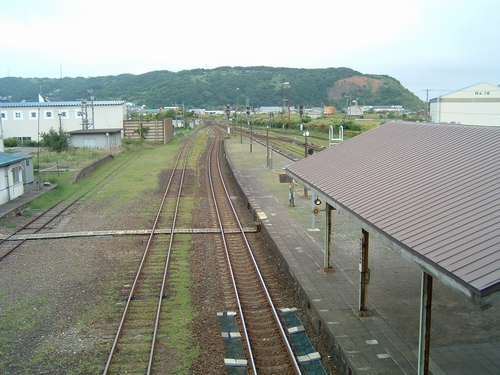 本輪西駅構内（東室蘭駅方面を望む）
