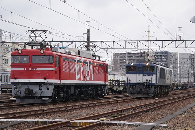 EF81 95牽引 水戸ホキ工臨 & EF65 2139牽引 日鐵チキ工臨5