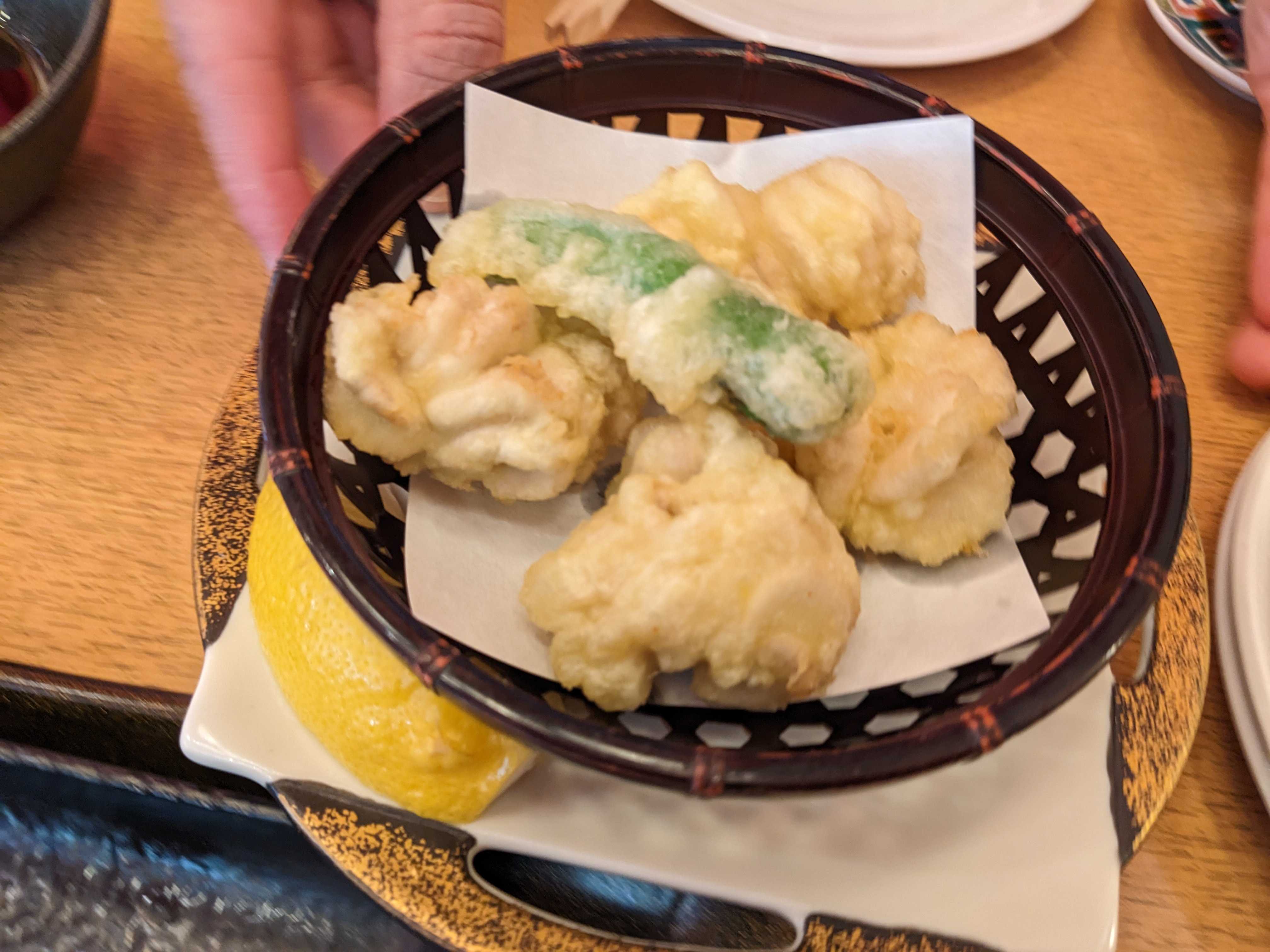 金沢まいもん寿司の白子の天ぷら