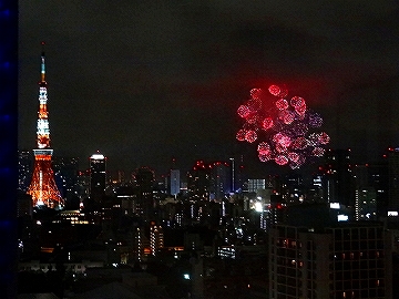 東京湾の花火大会　グランドハイアット東京から