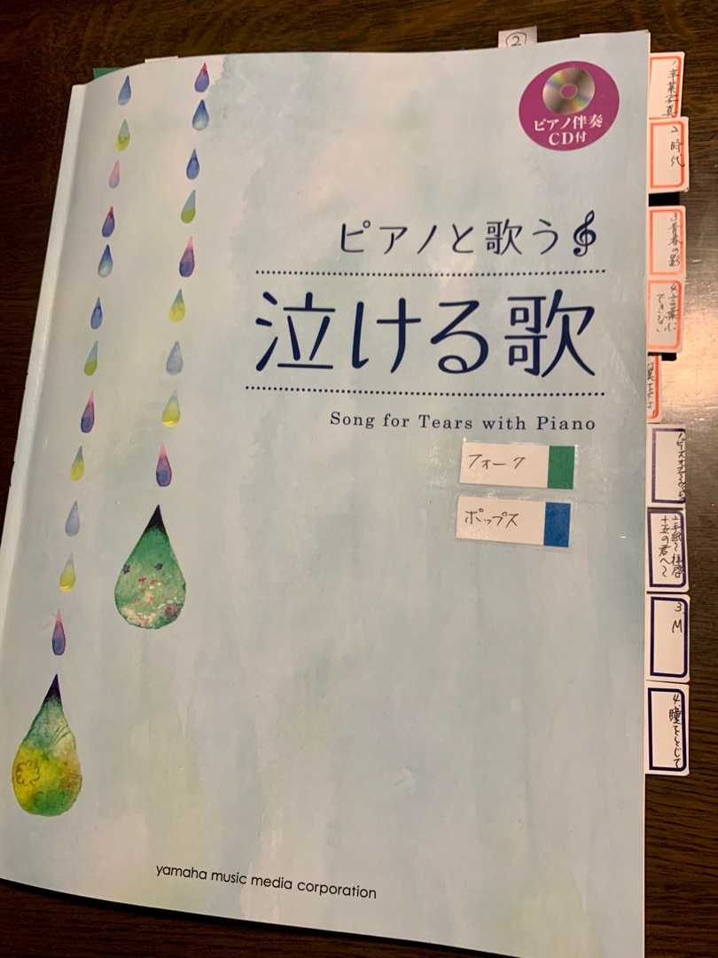 ミニライブの日替わりテーマのフォークとポップスは ほとんどこの歌集 泣ける歌 からです インデックスシールを貼りました Music Land 私の庭の花たち 楽天ブログ