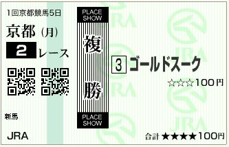 ゴールドスーク(140113)複勝