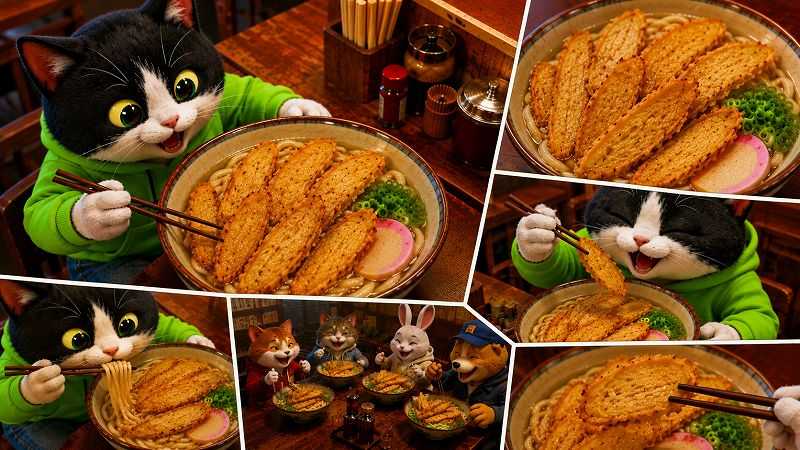 ゴボ天うどん 斜めスライス型ごぼ天
