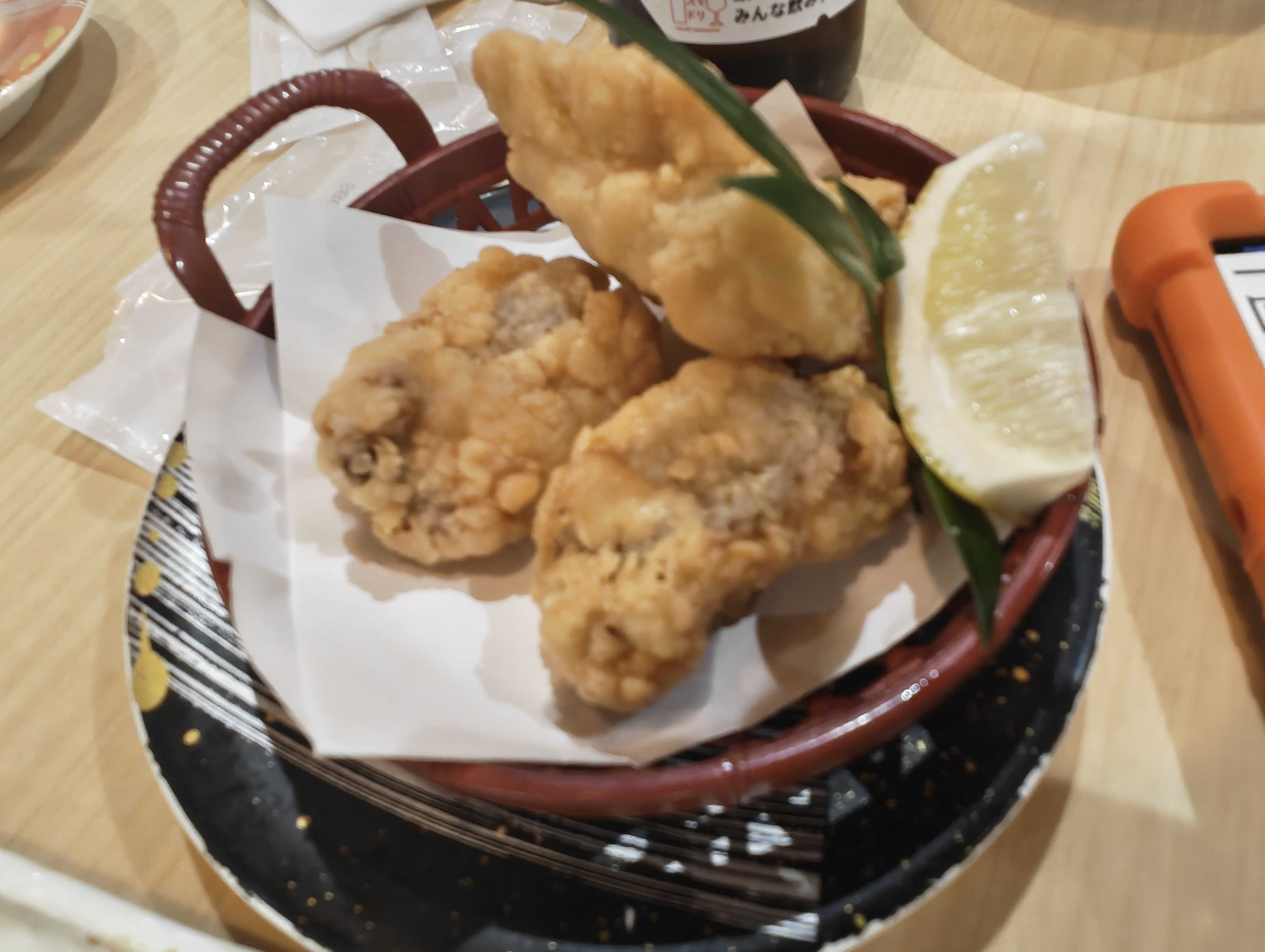 大洗 魚市場前 回転寿司　お魚天国 あんこう唐揚げ