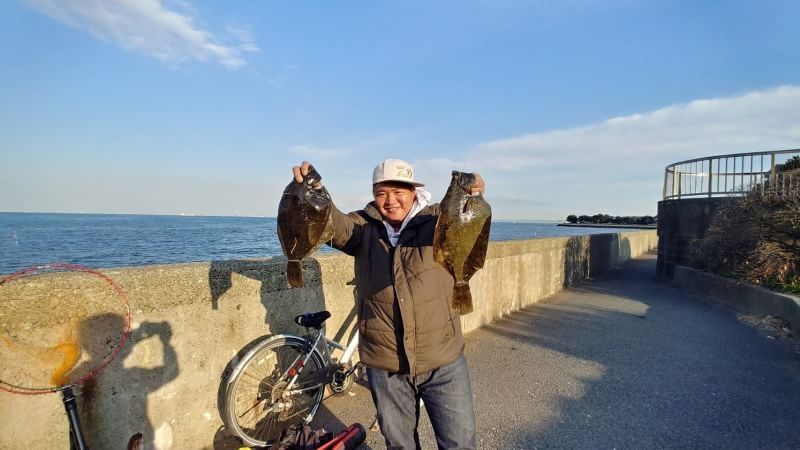 福浦岸壁 幸浦 春の戻りカレイ 大型カレイ2枚釣ったよ とっしーたいちょーのブログ 楽天ブログ