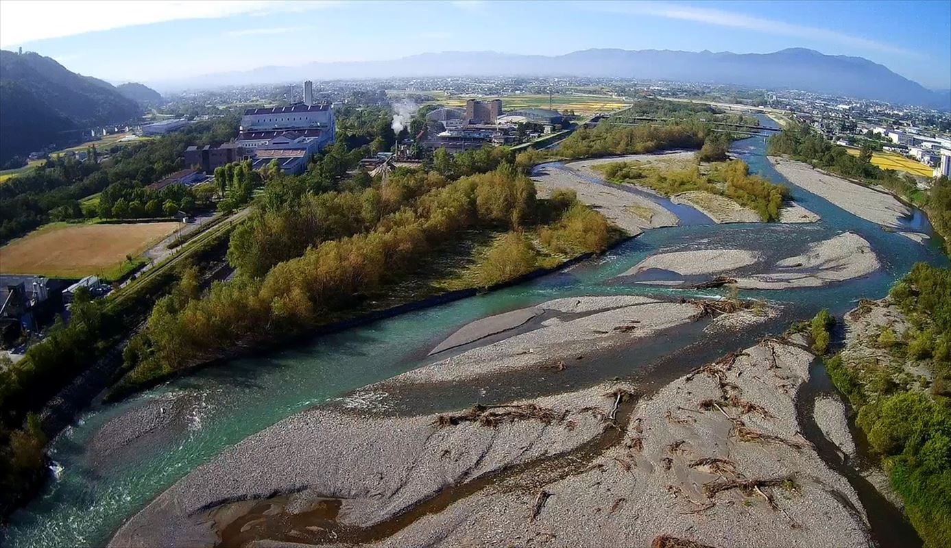 犀川起点(梓川&奈良井川合流地点)で空撮。 ラジオ、ときどきラーメン2 楽天ブログ