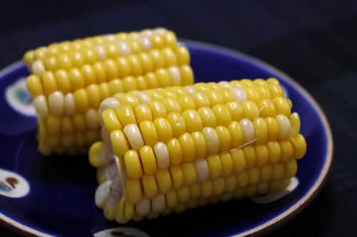 蒸しとうもろこし