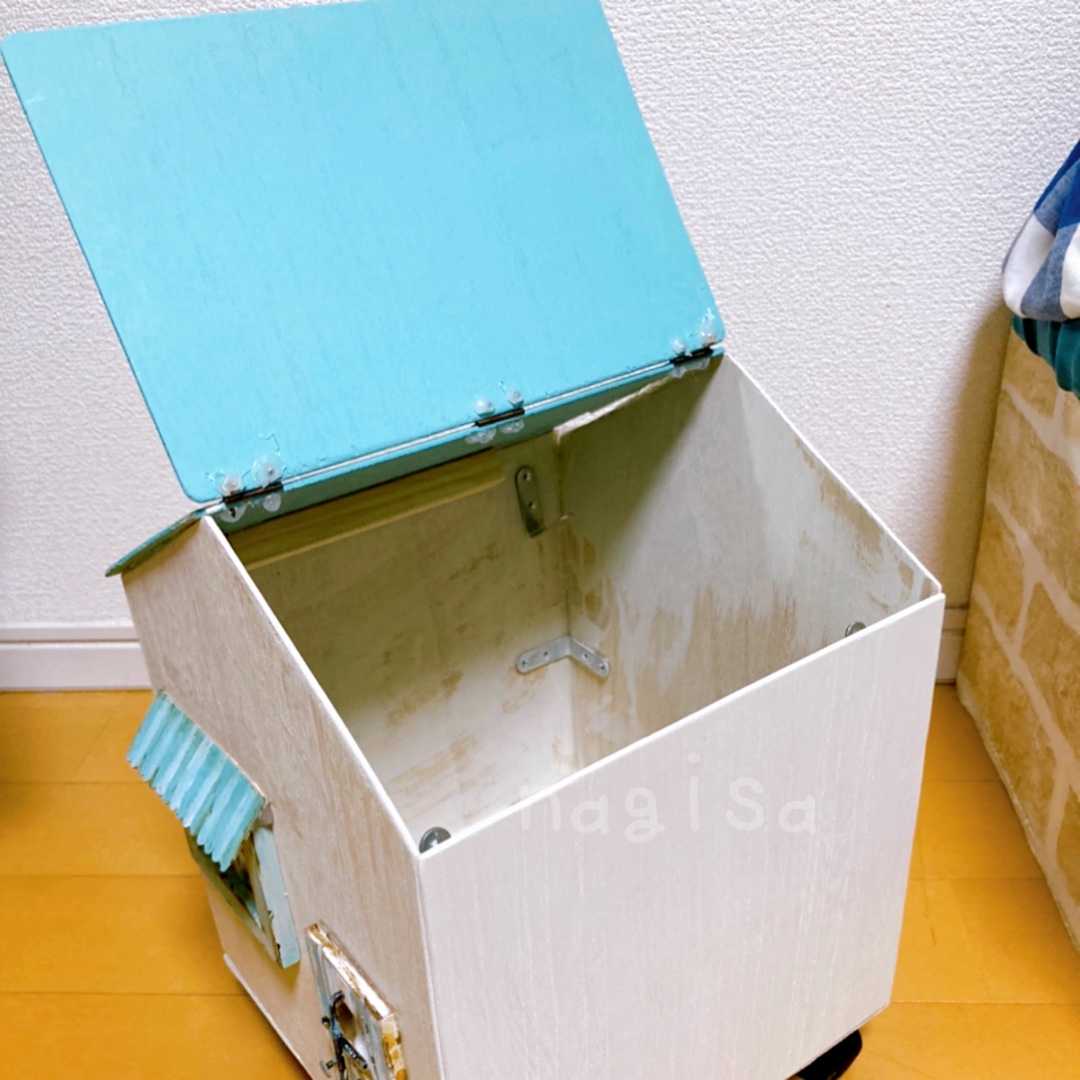 Diy おうち型ゴミ箱作り方 ほぼ百均 ほぼネジなし簡単 ナチュラル メルヘンなプチプラdiy 楽天ブログ