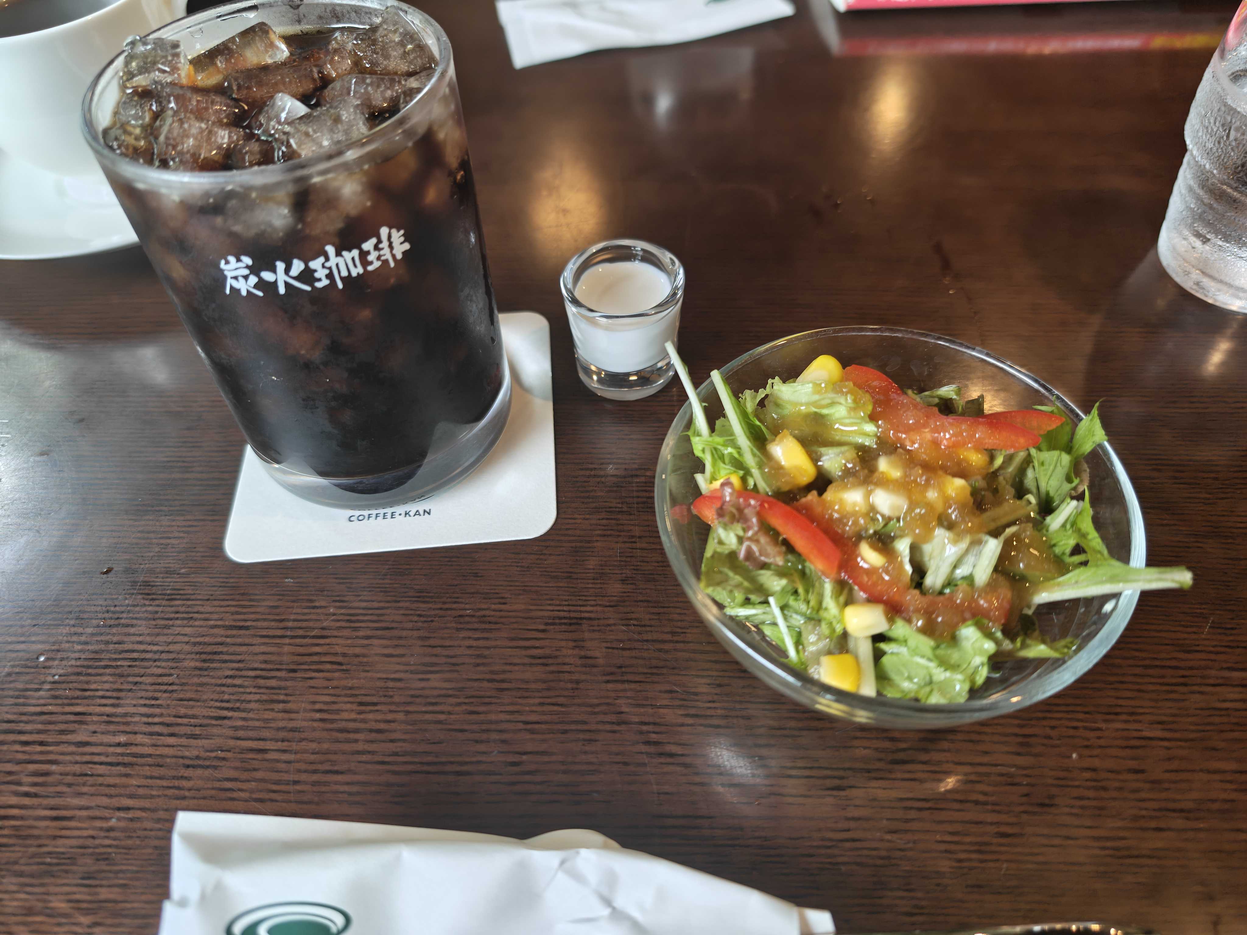 千葉おゆみ野　珈琲館 蔵　子連れカフェ　ランチセットのサラダとドリンク