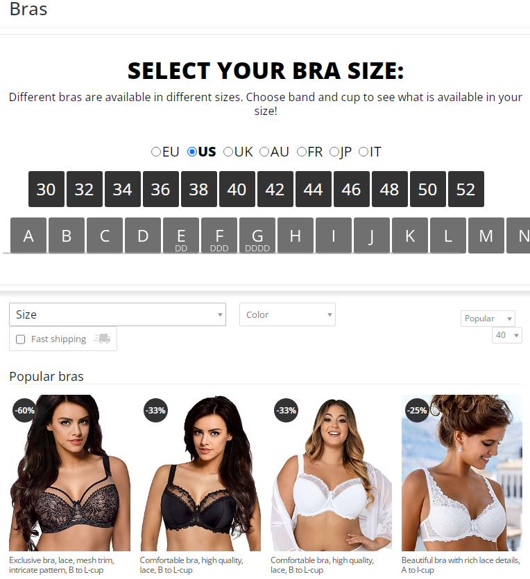 Bra size and types deals