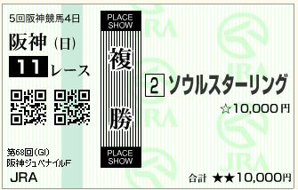 ソウルスターリング(161211)複勝