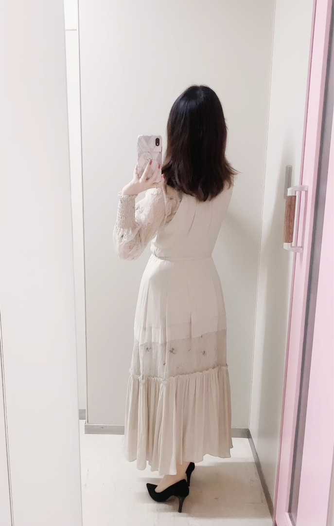 芸能人多数着用 snidel エンブロイダリー ロングワンピース