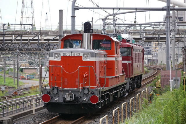 EF81 136牽引 DD51 842 盛岡展示 返却配給5