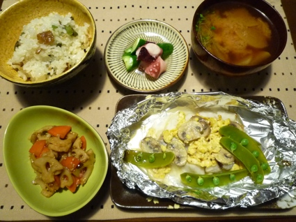 2012.03.02たらのマヨタマホイル焼＆れんこんきんひ?ら＆たこ梅酢6.jpg
