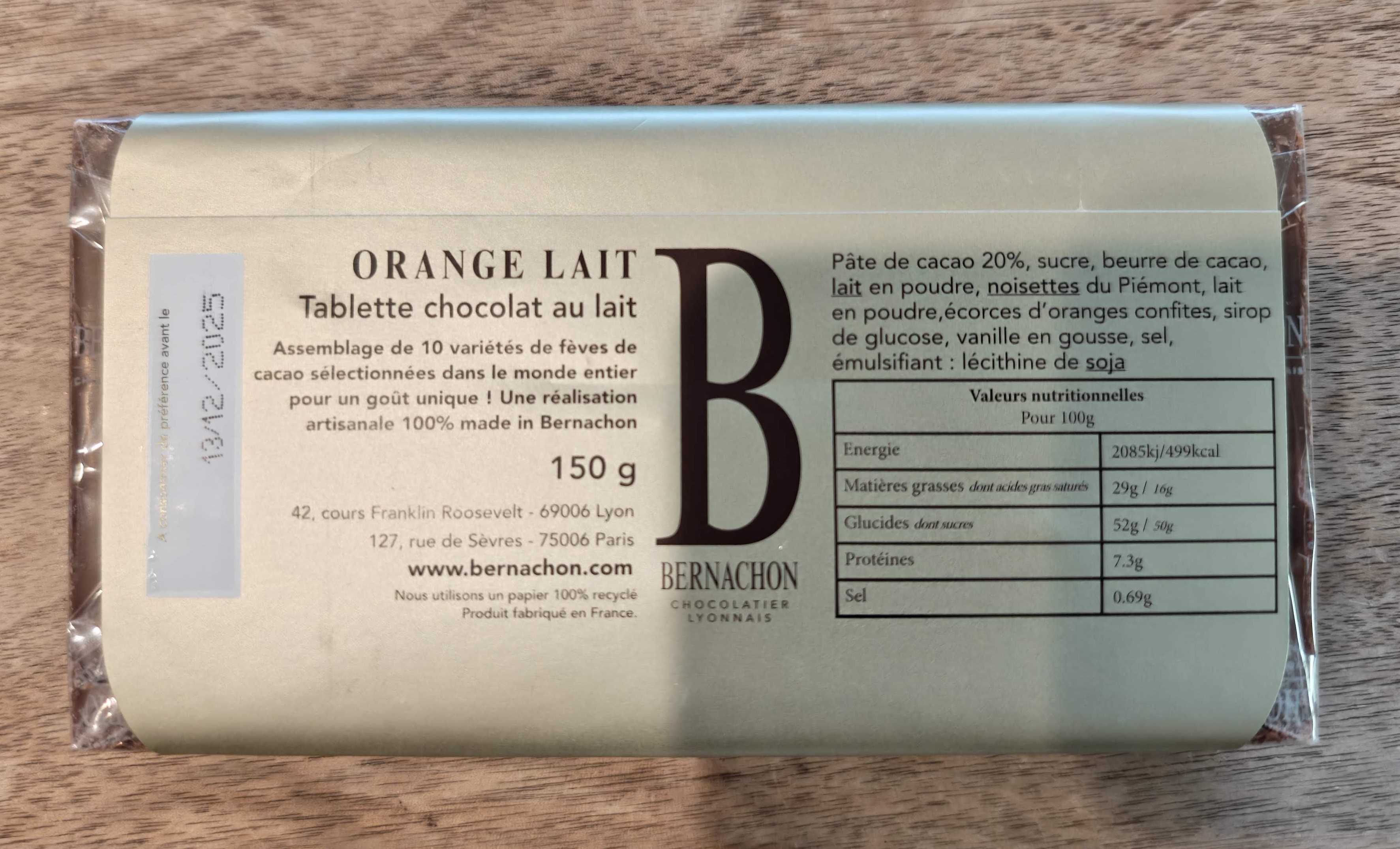 ベルナション　タブレット　レ　オランジュ　Lait Orange