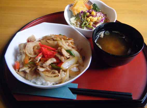 アメリカンステーションの「豚生姜焼丼ブリ」-1♪