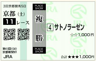 サトノラーゼン(150509)複勝