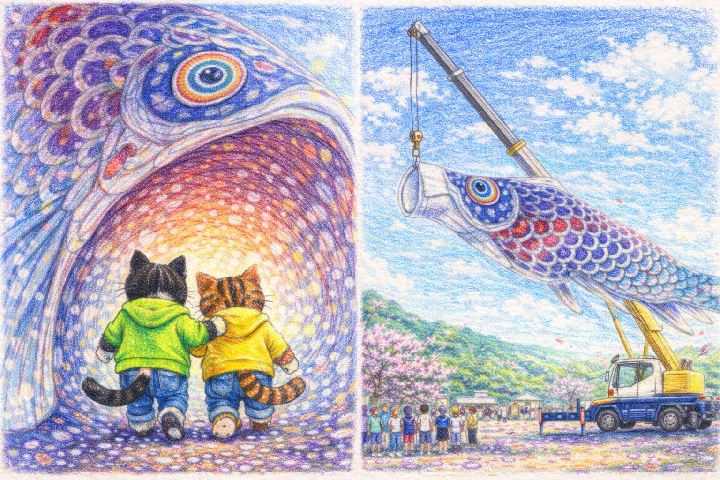 ※AIさんが描いた玖珠町：日本童話祭