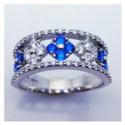 ptアウイナイトダイヤモンドリング　0.32ctD0.57ct　瑠璃色の宝石　パライバトルマリンネオンブルーよりも綺麗かも？