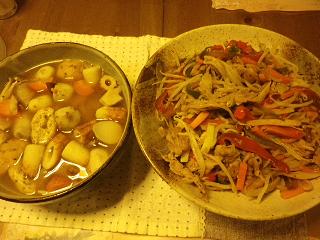 芋煮物　野菜炒め　1014.JPG