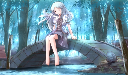 田舎に掛かる橋オリジナルイラスト