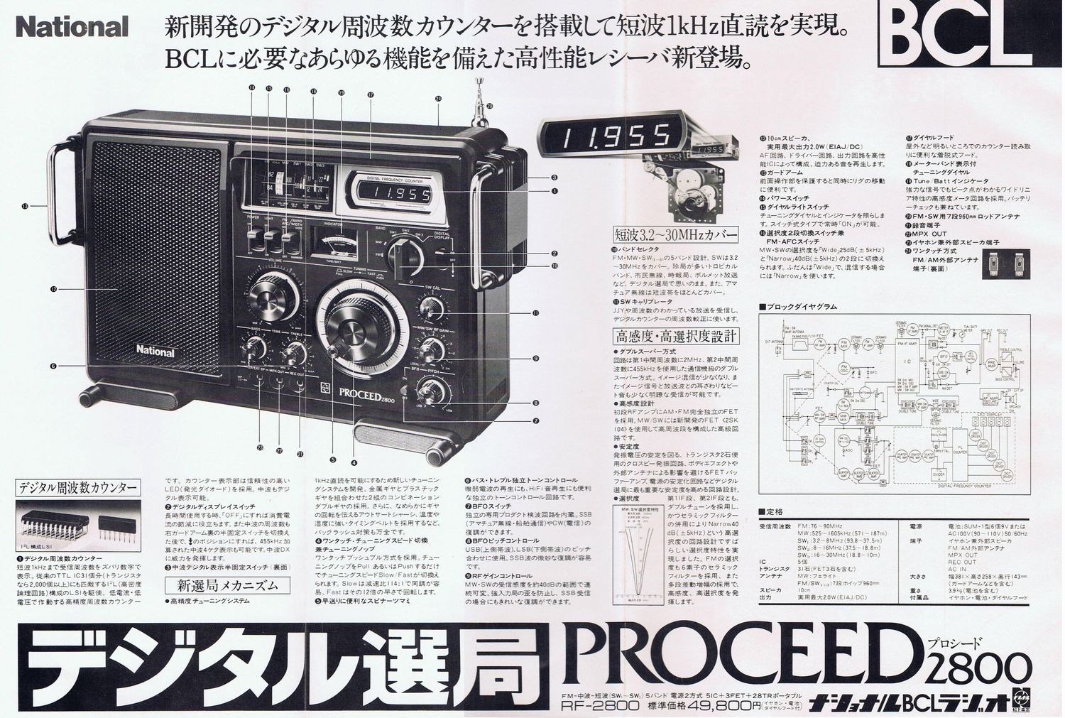 取扱説明書】 ナショナル プロシード2800 RF-2800 1977年 | Handymanz