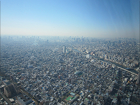 スカイツリーの展望デッキから