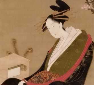 東博10室 （1/31～）1：鳥橋斎栄里と歌川芳広の梅花と丸窓の