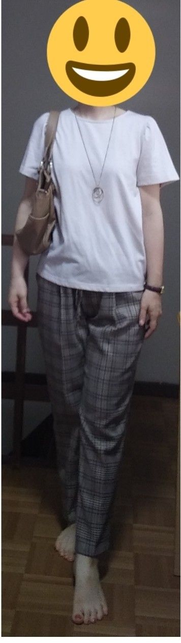 コーデ チェックテーパードパンツ ベージュt 0904 コーデ勉強中 楽天ブログ