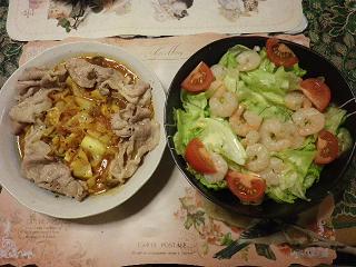 海老サラダ豚キャベツとまと煮324.JPG