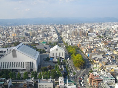 京都タワーから北方向を見る