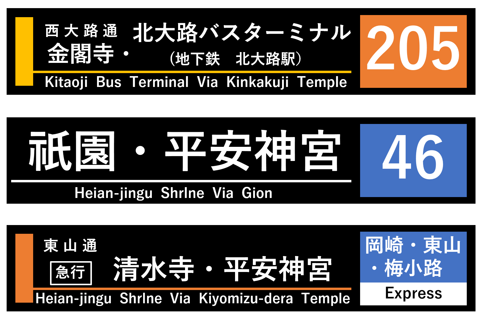 方向幕シリーズ第1弾 パソコンに入ってるpowerpointで京都市営バスの方向幕作ってみた K Travelブログ 楽天ブログ