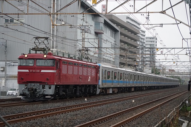 EF81 139牽引 小田急4000形 大宮 出場配給6
