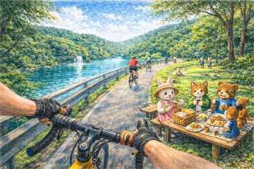 ※AIさんが描いた「サイクリングロードのイメージ」