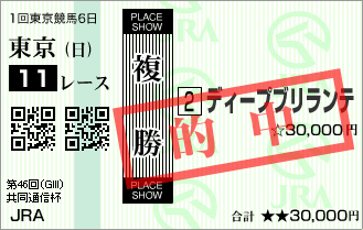 第46回 共同通信杯 ディープブリランテ号 PLACE SHOW