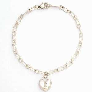 Tiffany & Co. ハートロックブレスレット 925 RG750 ティファニー ハートロック シルバー925 ブレスレット 上品で