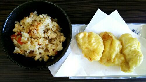五目飯+とり天20180811