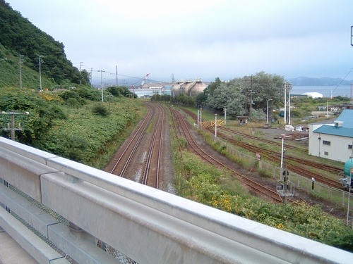 本輪西跨線橋（東室蘭駅方面を望む）