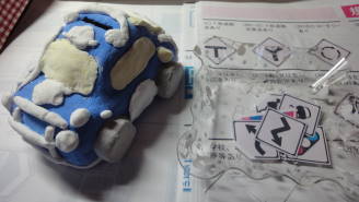 ダイソー粘土キット粘土をつけたところ