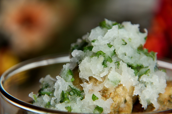 ツナと豆腐のシソおろしがけ