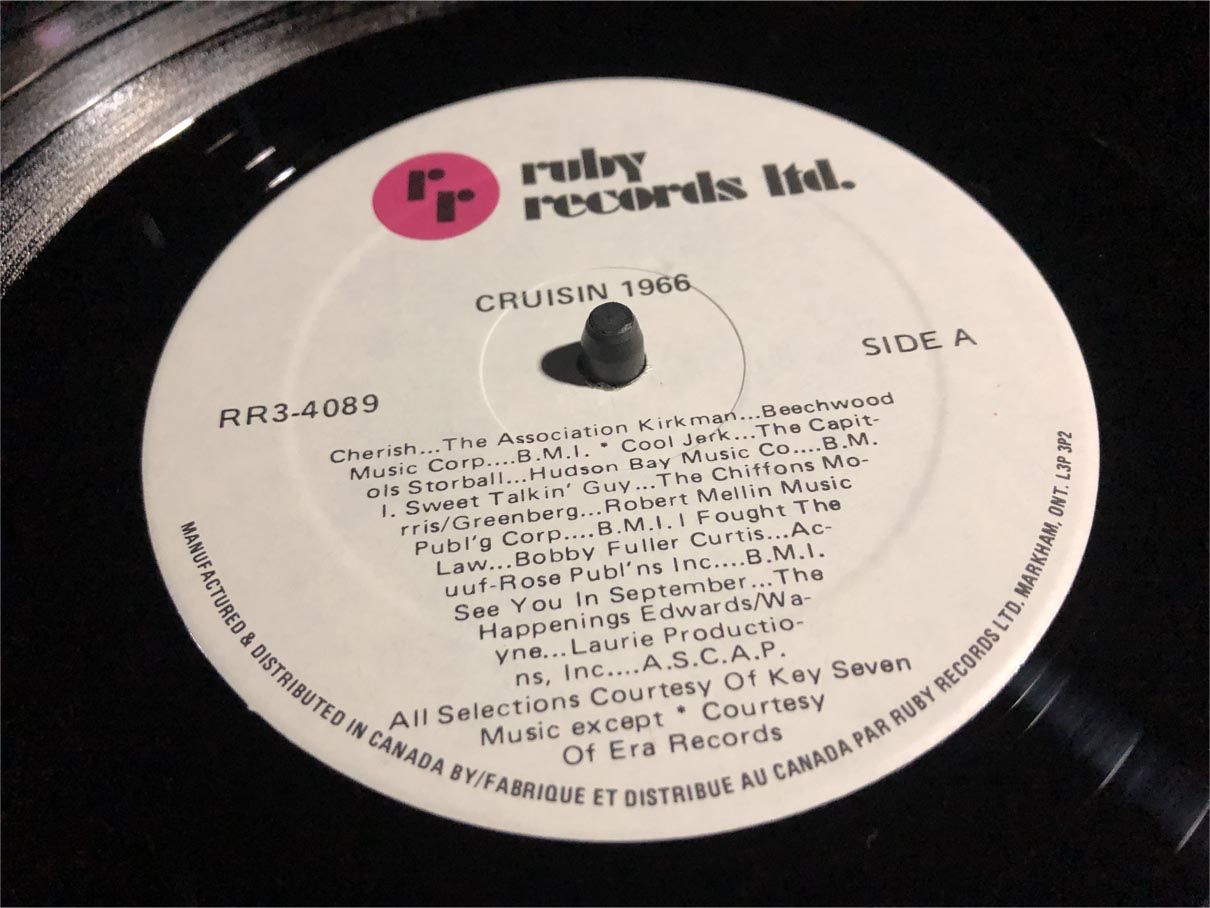 Ruby Record Label アナログレコード 13 ruby records ltd. Cruisin’1966 ORIGINAL ARTISTS | SKYTIMEの ...